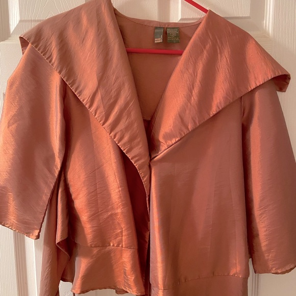 Sera Nade New York Elegant Blouse Large Ruffle Collar Size Small/P Silky Shimmer - Picture 2 of 4